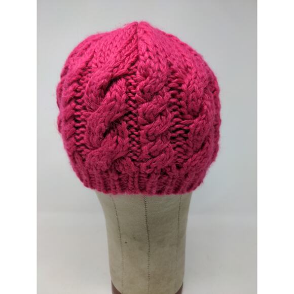 Girls The North Face Cable Knit Hat 70% Acrylic 20% Wool 10% Alpaca Pink Size M - Picture 6 of 10